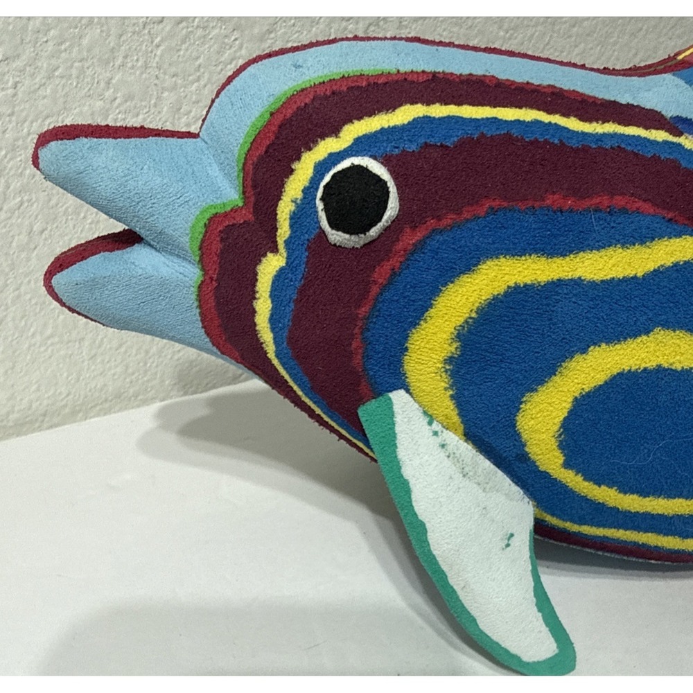 Ocean Sole Dolphin 11.5" Flip Flop Art Recycled Fish Art Sculpture Ocean Trash - Picture 3 of 13